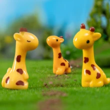 5入組/套可愛的長頸鹿和兔子迷你人偶,適用於家庭和辦公桌微型景觀動物裝飾飾品 - 小兔子和長頸鹿 - 查看 6