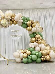 Kit de 120 globos en tonos beige y verde para arco de globos, guirnalda de globos orgánicos para decoración de boda, compromiso, bautizo,