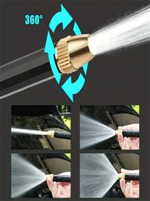 1入組升級款攜帶式高壓水槍,可調節花園軟管噴嘴,汽車/寵物窗戶清潔工具,適用於清潔人行道,汽車,澆水花園 - 彩色 - 查看 4