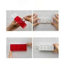 2入組母子綠扣牌追蹤不留痕無需鑽孔牆貼插頭板電源插板固定裝置插頭板卡扣 - 綠色 - 查看 7