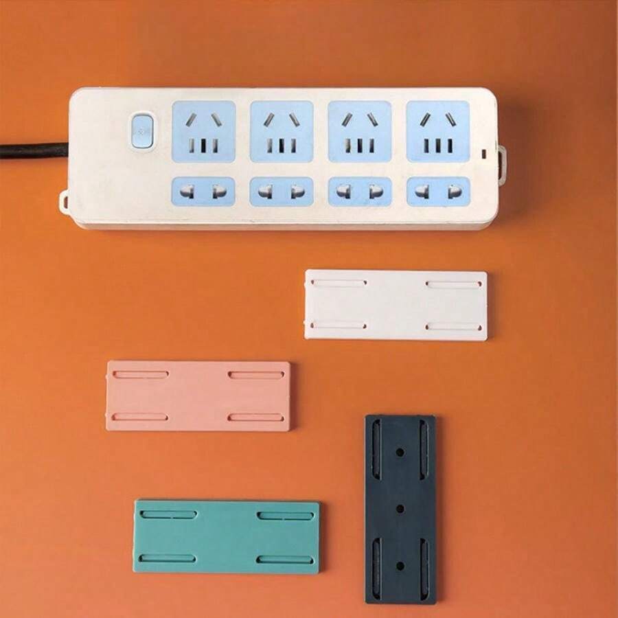 2入組母子綠扣牌追蹤不留痕無需鑽孔牆貼插頭板電源插板固定裝置插頭板卡扣 - 綠色 - 查看 1