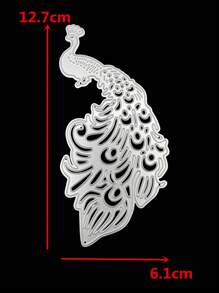 心形、花環、菱形、孔雀、貓頭鷹切割模板,適用於製作卡片、壓花、切割模具、情人節婚禮裝飾、相簿紙工藝品、diy相簿剪影樣板和用品 - 卡其色 - 查看 3