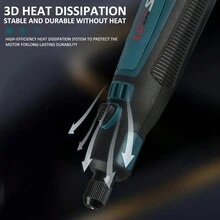 小型旋轉工具套件3.6v電動研磨機3段調速研磨機套裝usb可充電迷你雕刻筆工具,適用於研磨,鑽孔,抛光,雕刻,diy手工藝 - 黑色 - 查看 4