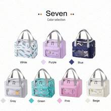 1入組空白畫布午餐袋，黃色粗麻手提袋，攜帶袋，手提包學校組織袋老師收納袋教室袋教室組織袋 - 彩色 - 查看 8