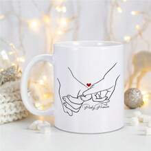 1pc Couple Coffee Mug, Engagement Gift, Wedding Gift, Bride And Groom Ceramic Cup 11oz - Multicolor - View 1