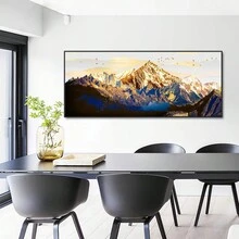 FajerminArt 1 件帆布畫,抽象風景山景油畫牆壁藝術裝飾,適合客廳、臥室,無框 - 彩色 - 查看 5