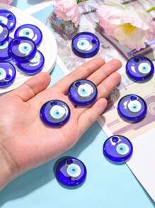 2 Piezas Colgantes De Ojo Turco Hechos A Mano Con Vidrio Soplado - Azul - Ver 5