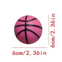 1pc 6cm Pink Basketball Tpr Stress Reliever Squeeze Toy, Gift For Venting Behavior - Pink - View 2