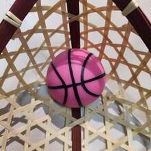 1pc 6cm Pink Basketball Tpr Stress Reliever Squeeze Toy, Gift For Venting Behavior - Pink - View 5