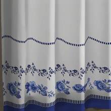 Cortina Para Cozinha em Linho 2,00 x 1,30 - Flor Azul - Visão 2