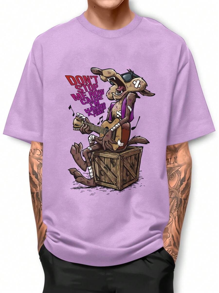 Men T-Shirts - 中紫紅色 - 查看 1