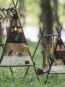 Naturehike 戶外露營儲物架三腳架衣架三角架層架 - 黑色 - 查看 3