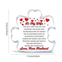 1塊亞克力拼圖牌,花卉印花,感謝家人和朋友的禮物,最佳假日禮物,桌面裝飾家居客廳裝飾,房間裝飾桌面展示裝飾 - 無色 - 查看 2