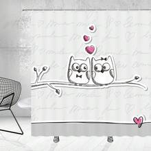 1入組具簡約愛心枕頭設計的節慶淋浴簾,包含掛鉤,適用於浴室間隔 - 彩色 - 查看 1