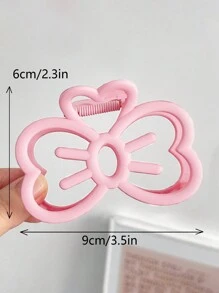 甜美可爱的女士蝴蝶结发夹，大号发爪发夹，适合盘发，发饰可爱情人节 - 粉色 - 查看 3