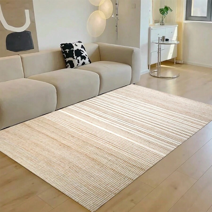 波希米亞風格地毯,高密度仿羊絨和tpr材質,防滑,可水洗,復古抽象地毯,適用於客廳、臥室、餐廳、辦公室、地面裝飾 - 黃色 - 查看 1