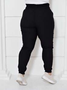 Plus Size Pants - 黑色 - 查看 3