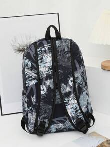 Three Pieces Set Backpack With Lunch Box & Pencil Case, Dirt Resistant Ultra Lightweight Large Capacity Backpack For Teen Boys, Backpack Set,Travel Junior High School Campus Backpack - Grey - View 3