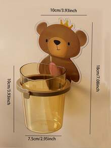 1pc Clear Household Toothbrush Cup For Couple, Simple Student Wash Cup, Color Random - Multicolor - View 4