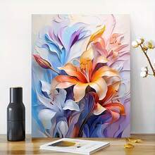 1pc/Set Flower Oil Painting Frameless Door Wall Art Abstract Canvas Painting Art Poster Print Luxury Style Minimalist Modern Wall Picture For Living Room Bedroom Home Decoration - Multicolor - View 3
