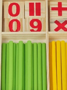 1入組數字和符號遊戲棒,幼兒兒童教育數學計算蒙特梭利玩具積木禮物 - 彩色 - 查看 8