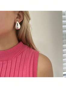 4pcs/Set New Arrival Gold And Silver Combination Ladies' Stud Earrings Suitable For Daily Wear