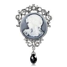 1件復古女郎肖像胸針,復古風格合金與鑽石裝飾的復古歐洲宮廷風格胸針,適用於女士的西裝外套,高端珠寶配件,可用於防滑服飾配件,也可用於女士外套和毛衣。 - 彩色 - 查看 20