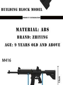 積木槍ak47 Awm,星形鑽石配件拼圖遊戲玩具,手工diy男孩生日禮物 - 軍綠色 - 查看 5