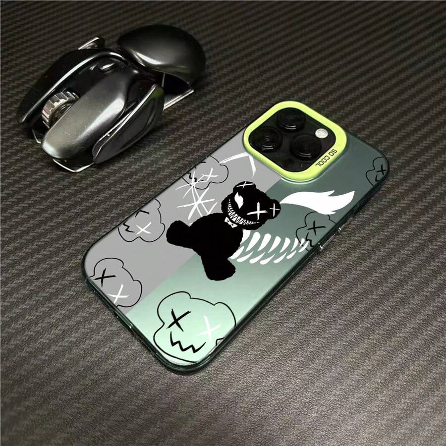 1 Ốp lưng điện thoại IMD mềm chống trượt chống sốc họa tiết gấu có nút bấm độc lập + Camera độc lập + Ốp lưng điện thoại IMD mềm chống trượt chống trầy xước chống nước - Màu xanh lá cây đậm - Xem 1