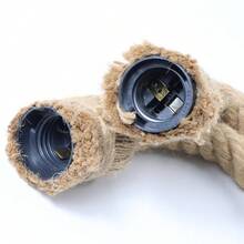 復古0.5m繩索,復古樓中樓獨頭工業吊燈吊燈愛迪生燈 - 杏色 - 查看 9