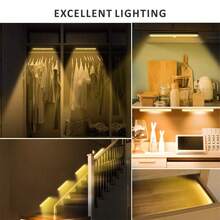 1入櫥櫃燈,8.3英寸14 Led運動感應室內燈,可usb充電無級調光和膠粘櫥櫃燈,適用於櫥櫃,走廊,樓梯,衣櫃和廚房 - 暖黃光 - 查看 8