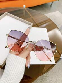 1 件女士金属框架时尚装饰时尚眼镜，夏季配饰 - 彩色 - 查看 13