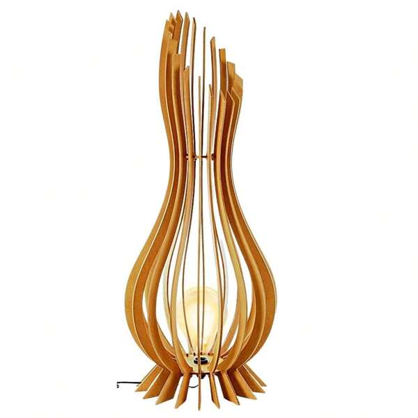 Abajur Grande de Chão ANA MARIA MDF Luminária - MDF CRU 60x18cm