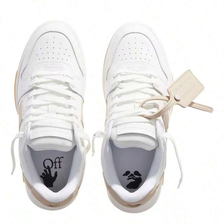 Off-White Leisure Lace-Up White Low-Top Sneakers | SHEIN USA