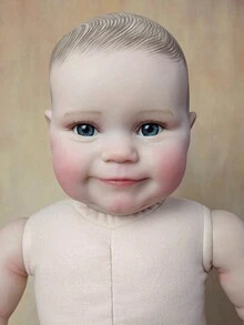 GUESSBELLY 60 厘米 24 英寸逼真婴儿重生娃娃，带有 3D 绘画皮肤和血管，鲜活柔软硅胶新生公主幼儿婴儿可爱女孩装扮玩具 - 粉色 - 查看 6