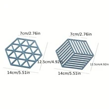 桌墊,六角形鏤空矽膠材質,北歐風格隔熱墊,碗杯墊,家用廚房杯墊 - 紅色菱形 - 查看 2