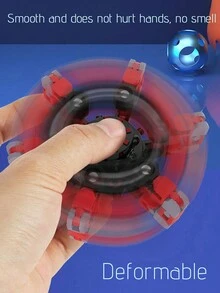 1pc Newest Design Stress Relief Finger Tip Gyro Night Light Gyro Transformation Toy For Cross-Border - Purple - View 6