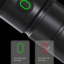 Flashlight Aluminum Alloy Charging Strong Light LED Flashlight Outdoor Lighting Power USB - Black - View 8