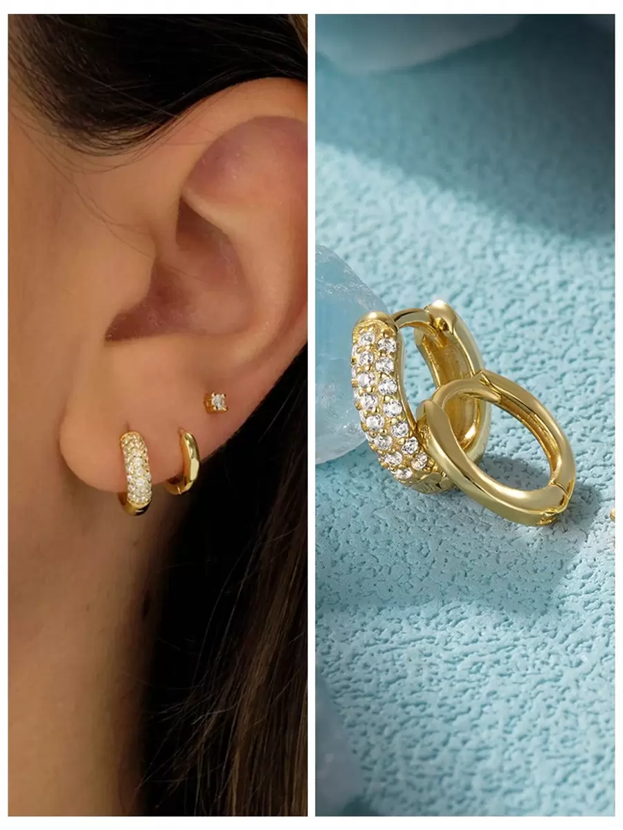 3 Pcs Fashionable Evil Eye Cubic Zirconia 925 Sterling Silver Earring Set Women Summer Jewelry