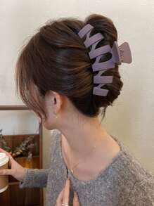 3 件装女士不对称形状大号实心塑料发夹，发饰，时尚优雅，适合日常佩戴、通勤、派对、洗脸、淋浴、化妆和服装配饰、配饰、发夹休闲发夹发夹发夹发夹接发夹，学校用品，学院，紫色配饰秋冬女士发饰蝴蝶结适合度假装扮女士