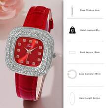 Thời trang NỮ Đồng hồ chất liệu da PU Đồng hồ đeo tay Quý cô Đồng hồ NỮ Đồng hồ thạch anh Giáng sinh Qủa tặng Ngày lễ tình nhân - màu đen - Xem 6