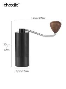 choxila 1pc Manual Coffee Grinder Capacity 16g With CNC Stainless Steel Conical Burr, 12 Internal Adjustable Setting, Hand Coffee Grinder With Walnut Handle Top For French Press, Drip, Espresso, For Travel/Camping/Home - Stripe - View 9