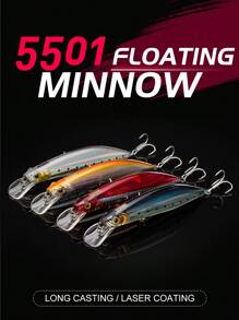 Kingdom Uliper 魚餌 米諾魚 100 毫米 20.7 克/120 毫米 30 克 浮動搖擺器 表層魚餌 路亞 人工硬餌 海鱸魚具 魚餌 釣具魚餌 - 銀色 - 查看 2