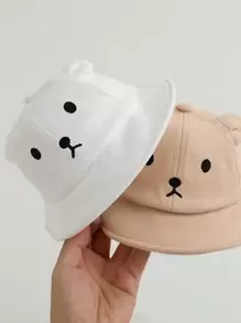 1 件裝幼兒小熊遮陽帽,帶有網狀通風,春夏裝,可愛男女通用兒童帽子,適合幼兒和嬰兒 - 淺藍色 - 查看 5