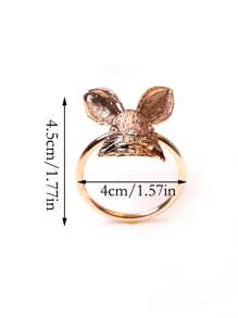 2-12 bucăți inele de șervețel în formă de cap de iepuraș auriu, decor pentru masă de Paște - Bronz - Vizualizare 3