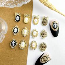 12 món đồ trang trí móng tay phong cách Baroque ngẫu nhiên để tự làm phụ kiện móng tay, đá trang trí móng, đồ dùng làm móng. - Nhiều màu - Xem 4