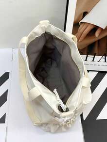 日系女斜背包學院風手提包上學通勤卡通人物大容量單肩包學生 - 白色 - 查看 9