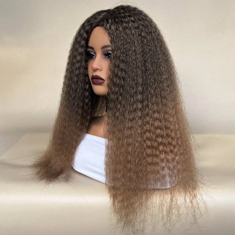 Import Synthetic Fiber Wig Short Natural Wave Wigs Middle Part Synthetic Hair Wig 20 Inch Natural Soft Hair Low Temperature Fiber Hair Wigs For Women Daily Party Use