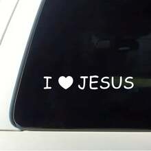 1入組白色「我愛」心形貼紙,汽車貼紙 - 白色 - 查看 1