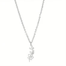 suteyi Stainless Steel Birth Month Flower Necklace For Women Snowdrop Daisy Rose Pendant Neck Chains Jewelry Gifts Valentines